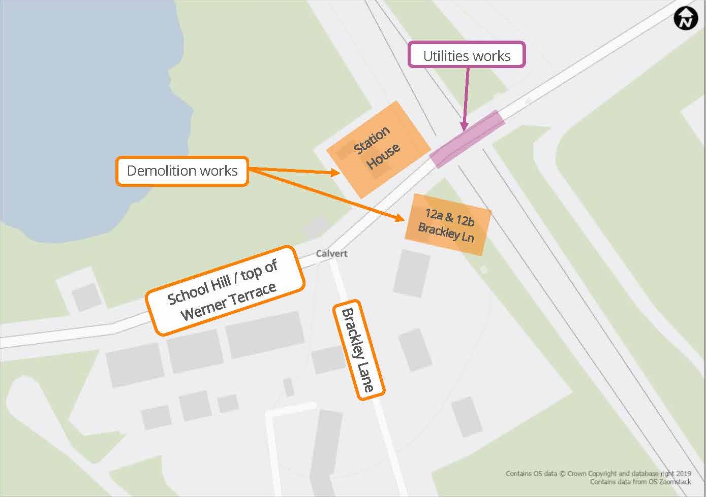 Photo of Notice of HS2 early works School Hill Bridge August 2022